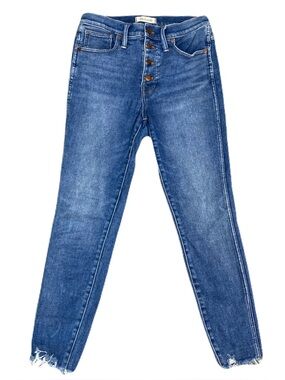 Madewell 10" High Rise Skinny Medium Wash Raw Hem Women's 28 - Inseam 26"